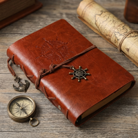 Carnet en cuir PU style pirate / Carnet personnalisé avec logo, Bloc-notes, Carnet de mémos, Journal intime, Carnet mignon, Mini-carnet, Bloc-notes.