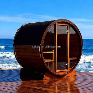 Sauna rond d'extérieur, bien-être, détox, spa, fenêtre panoramique à bulles, sauna en forme de baril, jardin, cour, thérapie - Product Image 2