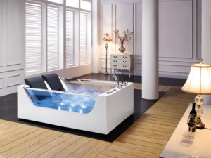 Bain à remous de luxe moderne pour 2 personnes, autoportant, pour intérieur, avec drain, de style européen - Product Image 2