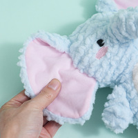 Jouet en peluche pour chien en forme d'éléphant à grandes oreilles, mignon et couineur, durable et résistant à la mastication, pour chiots et chiens, soulagement de la monotonie et de la poussée dentaire