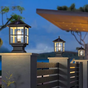 IP65 Không Thấm Nước Ngoài Trời Vườn LED Trụ Cột Ánh Sáng Trang Trí Nhôm Cơ Thể Cột Với E27 Cơ Sở Có Dây Cảnh Cột Đèn Thủy Tinh - Product Image 4