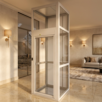 Cadre de porte en acier avec paroi en verre trempé, décoration intérieure avec éclairage LED au plafond, amélioration pour villa, maison, cabine d'ascenseur