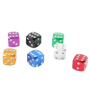 Aluminum Alloy Valve Caps <b>Dice</b> Pattern 8V1mm For Car Tires Decorative Dust Covers Five Colors In Stock - Product Image 3