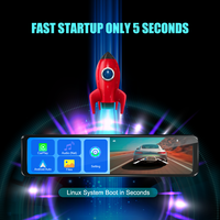 Kamera Dash 12 "4K nirkabel, perekam kamera spion mobil DVR Android Auto ADAS 5G WiFi GPS FM 24 jam Monitor parkir
