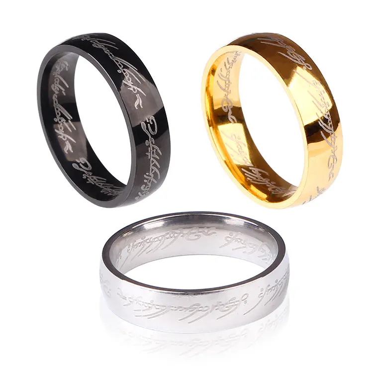 Wholesale Stainless Steel Ring Couples Lord of the Rings Gold Plated Silver Jewelry Rings for men and women