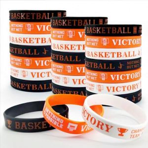 สายรัดข้อมือยางแบบกำหนดเอง สร้อยข้อมือซิลิโคนพร้อมโลโก้สั่งทำ สำหรับของขวัญส่งเสริมการขาย กีฬาบาสเกตบอล สายรัดข้อมือยาง - Product Image 5