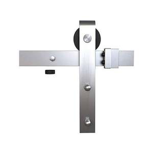 Kit de Herrajes WEKIS para Puertas Correderas de Granero, de Acero Inoxidable, con Riel Plano en Forma de J, Acabado Níquel Satinado, Deslizamiento Suave y Silencioso - Product Image 3