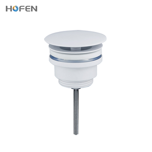 Robinet Click Clack G1-1/4 en laiton pour lavabo, blanc mat, avec grand couvercle, évacuation directe des eaux usées - Product Image 1