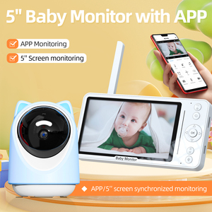 Caméra de surveillance pour bébé 3MP avec téléphone et écran LCD 5.0 pouces Détecteur de mouvement audio bidirectionnel Moniteur pour bébé avec vision nocturne - Product Image 5