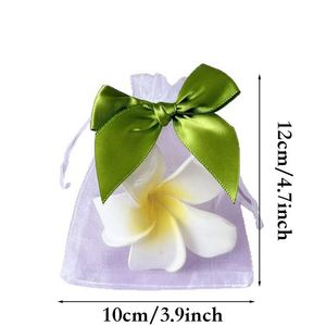 Sacs en organza colorés avec cordon de serrage et nœud, pochette en maille 10x12cm, emballage cadeau pour bijoux, pour la Saint-Valentin et la fête des mères - Product Image 4