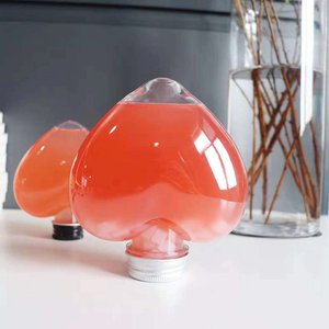 Envases Desechables para Botellas de Jugo, Personalizados al por Mayor, Elegantes, Vacíos, en Forma de Corazón, Transparentes, de Plástico PET - Product Image 1