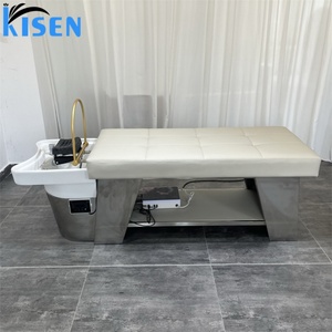 Kisen Hot Sale <b>Grey</b> Hydraulic Massage Shampoo Chair Bed Salon Shampoo Bowl and Chair With Storage <b>Cabinet</b> - Product Image 6