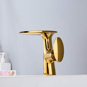 Robinet de lavabo cascade blanc, poignée unique, robinet mélangeur moderne pour lavabo de salle de bain, noyau de vanne en céramique, finition chromée pour eau chaude/froide - Product Image 6