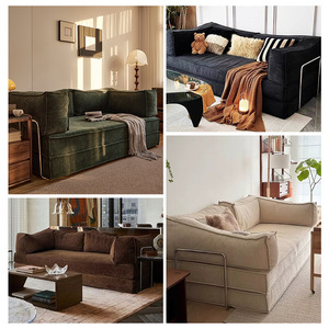 EU Modular Sectional Set Furniture One-piece Dual-purpose <b>Small</b> <b>Bed</b> Compression Fabric Bean Bag Couch Living Room <b>Sofas</b> - Product Image 4