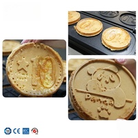 Nouvel appareil à gaufres électrique commercial avec logo personnalisé, modèle pièce de monnaie japonaise dorée, ensemble de 4 pièces, pour gâteaux en forme de pièce de 10 Yen, pour snacks