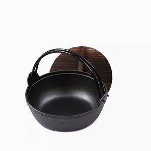 20Cm Đúc Sắt Hà Lan Lò Đồ Nấu Nướng Với Thiết Kế Dễ Thương Sukiyaki Fusion Nồi Và Nắp Bằng Gỗ Cho Cắm Trại - Product Image 3