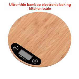 Anpassbare Bambus-Elektronische Küchenwaage mit LED-Anzeige, Rund, Leicht, 5KG Kapazität, für Backen und Lebensmittel - Product Image 4