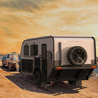 Caravane en aluminium à vendre Lotus Aud Australie Maison mobile australienne Caravane tout-terrain noire légère Remorque avec toilettes