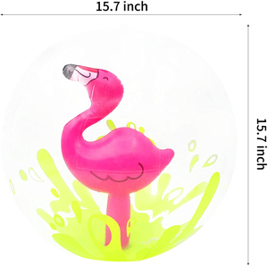 LGM Jouet de plage en PVC Cadeau animal gonflable coloré Flotteur d'eau à paillettes Ballon de plage 3D Waterballs - Product Image 2