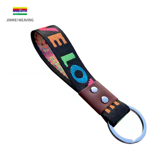 <span class=keywords><strong>Correa</strong></span> de mano tejida de tela personalizada con logotipo impreso para llavero, llavero bordado de Jacquard, muñeca <span class=keywords><strong>corta</strong></span>, llavero de nailon de poliéster - Product Image 5