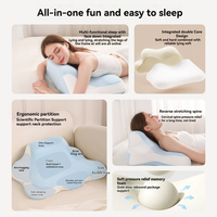 Oreiller cervical ergonomique avec zones de soutien scientifique en mousse à mémoire de forme inversée pour le bureau et les voyages