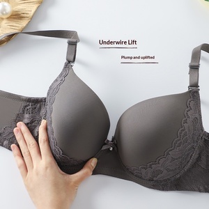 Sujetador Sexy de Encaje con Aros y Copa Delgada con Push-Up, Tallas Grandes 38-48D, Lencería para <span class=keywords><strong>Mujer</strong></span> - Product Image 2