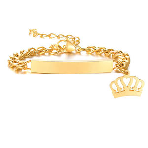 Bracelet <span class=keywords><strong>pour</strong></span> enfants en acier inoxydable personnalisé, cadeau d'anniversaire <span class=keywords><strong>pour</strong></span> bébé, bracelet <span class=keywords><strong>pour</strong></span> nourrissons, gravure possible, barre vide, nom, ID, bracelet <span class=keywords><strong>pour</strong></span> enfants - Product Image 1