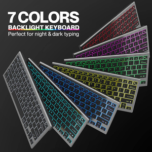 Multi-Device 2.4G USB Rechargeable Ergonomic Ultra Thin RGB Backlit Wireless Keyboard and Mouse <b>Set</b> with 1600 DPI for <b>PC</b> Laptop - Product Image 2