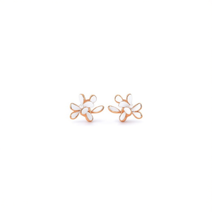 Pendientes de Moda con Diseño de Flor Blanca, Acero Inoxidable 316L, Baño de Oro PVD - Product Image 2