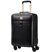 Bagages de voyage d'affaires noirs Mallette en fibre de carbone Transport Valise en cuir Bagages Ordinateur