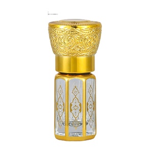 Flacon d'Attar Octogonal Fantaisie 6 <span class=keywords><strong>ml</strong></span>, Nouveau <span class=keywords><strong>Design</strong></span>, avec Gravure Électroplaquée de Luxe et Motif Estampé à Chaud pour Huile de Parfum - Product Image 1