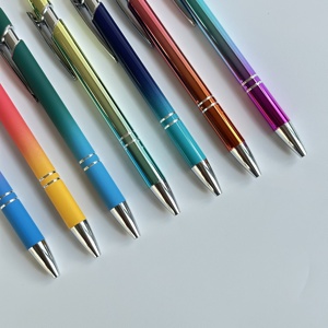 Yeni lazer kazınmış kalem Metal Stylus dokunmatik kalem gökkuşağı degrade renk promosyon hediye tükenmez kalem kore kırtasiye seti - Product Image 6