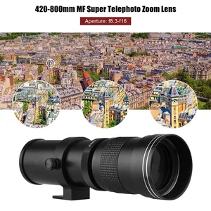 Fotocamera MF Super teleobiettivo Zoom F/8.3-16 420-800mm T Mount universale per Canon per Nikon per Sony per Fujifilm