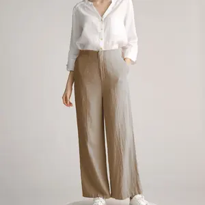 กางเกงขายาวทรงหลวมแบบสั่งทำสำหรับผู้หญิง,กางเกงขายาวขากว้างแบบลำลองไซส์ใหญ่พิเศษ