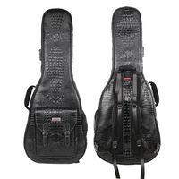 Vente en gros Guitare acoustique Deluxe en cuir d'autruche noir