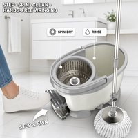 Juego de Mopa Giratoria Mágica Fácil de Limpiar, con Pedal, Rotación de 360 Grados, para Limpieza del Hogar
