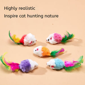 Vendita calda giocattolo interattivo per gatti di peluche con piume colorate che frusciano in stile moderno eco-friendly Design Self-Play per animali domestici - Product Image 5