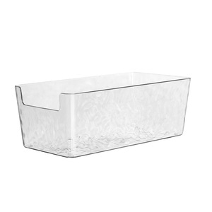 Clear Desktop Storage Box With Water Ripple Pattern For Stationery Organization <b>Small</b> Size No Lid Multifunctional Organizer - Product Image 4