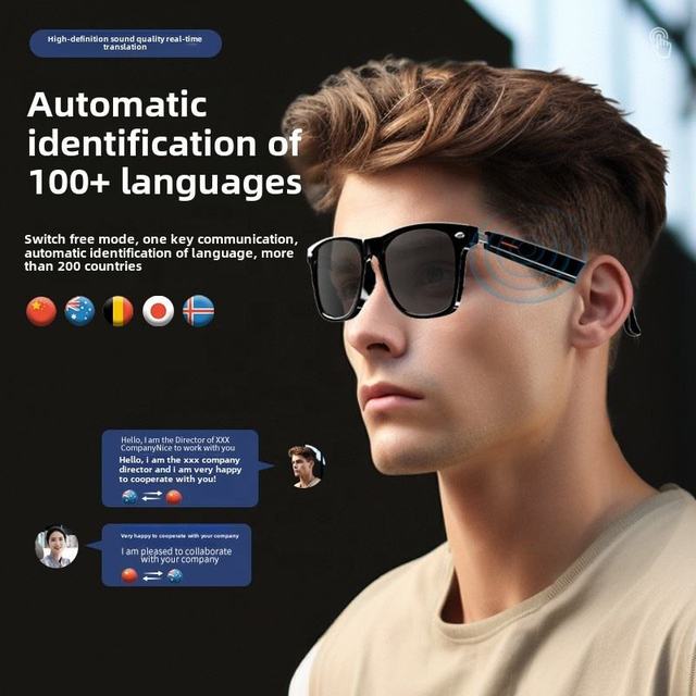 AI Assistant Translation Massage Glasses Bluetooth Wireless Call Music Outdoor AI Smart Glasses