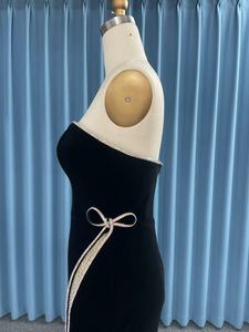 <span class=keywords><strong>Robe</strong></span> <span class=keywords><strong>de</strong></span> soirée élégante et luxueuse, longue jusqu'au sol, avec décoration en strass, fente latérale, sans manches, style chic - Product Image 6