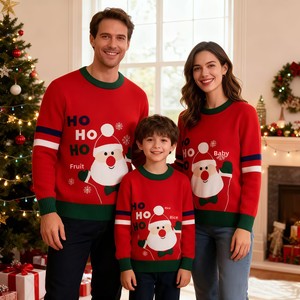 Custom Family Matching Christmas Sweater Knit Pullover Santa Claus <strong>Xmas</strong> <strong>Jumper</strong> OEM ODM Wholesale - Product Image 3