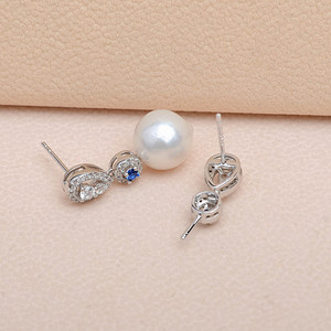 S925 <b>Silver</b> Detachable <b>Long</b> Tassel Chain <b>Earrings</b> Two-Piece Pearl DIY Accessories 903 Crystal Collection - Product Image 3