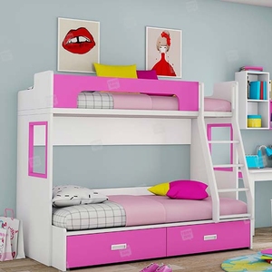 เตียงสองชั้นแบบคู่ทันสมัยสำหรับเด็กวัสดุไม้ทนทานสำหรับใช้ในโรงเรียนหรือห้องนอน - Product Image 5