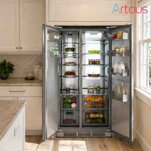 Réfrigérateur encastrable RK188 455L, frigo électrique entièrement intégré en acier inoxydable, sans givre, pour hôtels - Product Image 1