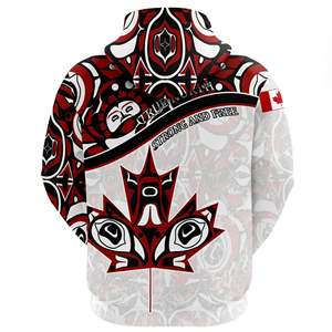 Sudadera con capucha de gran tamaño de lujo para hombre personalizado Canadá hoja de arce estilo tatuaje Vintage blanco Streetwear a granel <span class=keywords><strong>sudaderas</strong></span> con capucha para hombre - Product Image 2