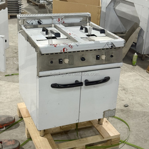 <span class=keywords><strong>Friteuse</strong></span> automatique à <span class=keywords><strong>gaz</strong></span> à double cuve verticale en acier inoxydable de grande capacité <span class=keywords><strong>20</strong></span> <span class=keywords><strong>litres</strong></span>*2 avec armoire à Guangzhou - Product Image 2