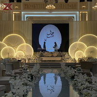 Supports circulaires lumineux LED personnalisés ZKAI Glow Moon Rings et arche métallique pour décoration de mariage
