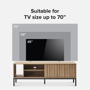 Rustique moderne <span class=keywords><strong>industriel</strong></span> 60/65/70 pouces <span class=keywords><strong>meuble</strong></span> TV cannelé centre de divertissement stockage bois Media <span class=keywords><strong>Console</strong></span> armoire salon - Product Image 4