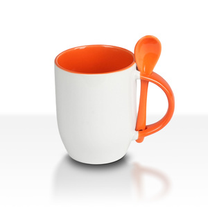 Mug en céramique de porcelaine personnalisé de 12 oz avec cuillère, cadeau d'entreprise, design sublimé - Product Image 5