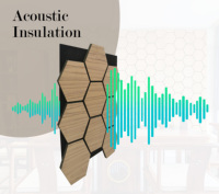 Akupanel Panneaux acoustiques en bois modernes Placage de bois Fibre de polyester Panneau acoustique hexagonal 3D Design graphique pour appartement